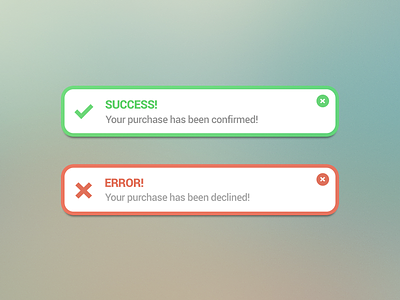 Success & Error message notification dailyui error interface message notification success ui ux