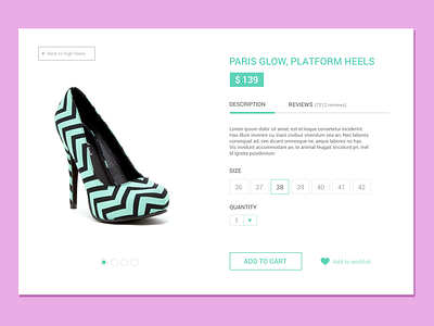 Product Page ecommerce fashion product productpage shoes shopping ui ux women