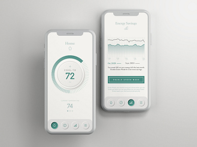 Proposed Thermostat App app brand branding design icons minimal neumorphic neumorphism ui ux wip