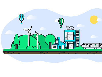 Smart city illustration ecology energy green illustration mobility smart city