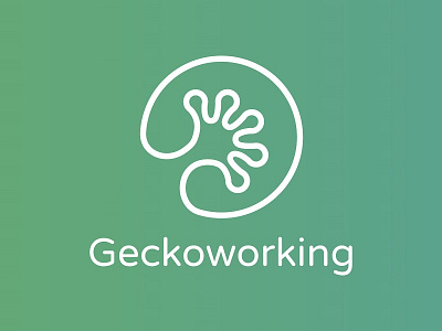 Geckoworking logo coworking gecko gradient green logo