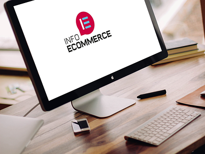 Ecommerce Webzine Logo V4 blue ecommerce logo pink