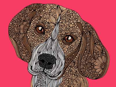 The beagle design dog portrait illustration pen and ink portrait vector