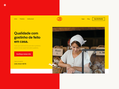 JD Alimentos Website design header jd alimentos landing page red ui ui design ux design website yellow