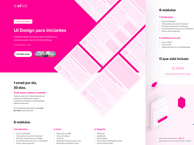 Course Landing Page illustration landing page newsletter pink pink ui squeeze page typography ui design