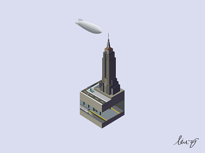 Back to 80's/34th Street cube graphic illustration new york empire state building story subway