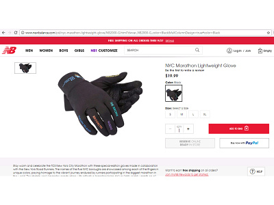 NB Marathon Glove accessories apparel design base layer design licensed design