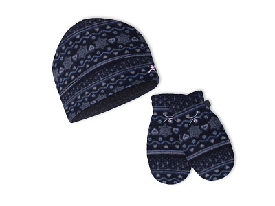 Toddlers Hat and Mitten Set- Love'N'Knit Print
