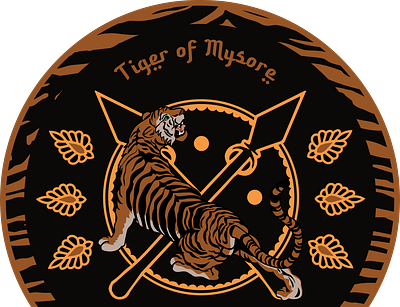 Tiger of Mysore Large Patch Design graphic design tiger
