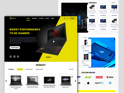 Tamtech E-Commerce animasi branding e commerce graphic design komputer laptop logo ui ui design