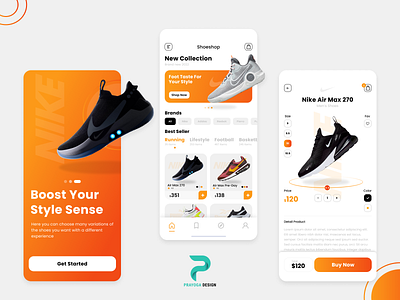 Mobile Apps Shoes Exploration commerce home screen mobile mobile apps nike online store shoes shop shopify shopping splash screen ui design