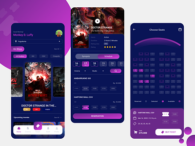 Cinema Booking Ticket booking ticket cgv cinema cinema xxi design dr. strange graphic design illustration inspiration marvel mobile design moibile apps ui ui design ui designer user interface ux design