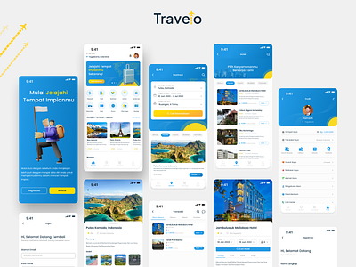 Travelo Mobile App bali design exploration graphic design holiday illustration inspiration komodo island logo place travel traveling ui ui design ux ux design