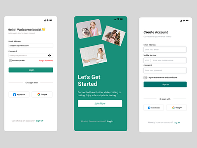 Sign up design ui mobile app ui ux