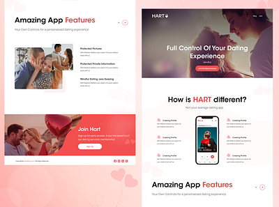 Dating Webpage branding features ui ux web design