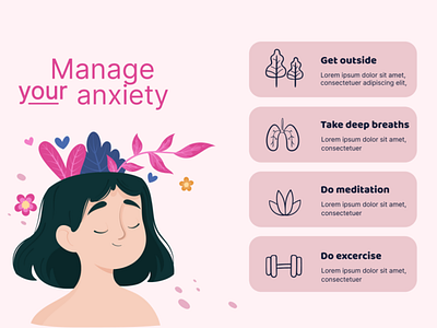 Tips and Advice - To manage your anxiety branding graphic design illustrations ui