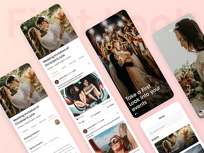 First Look Wedding App app designing events group table talk timeline ui ux videocall wedding wedding app