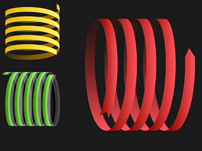 Spiral 3d element design graphic design green illustration illustrator interesting minimal red spiral typography ui ux vector yellow