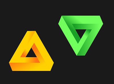 Penrose Triangle 3d art app geometric gradient graphic design illustration logo penrose triangle typography ui ux vector