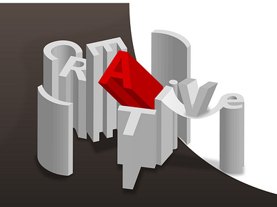 CREATIVE 3d 3d text brown color creative creative design design interesting minimal red text