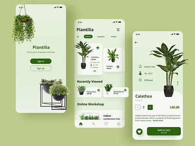 Plantilia - Online Plant Shopping App I UI Design