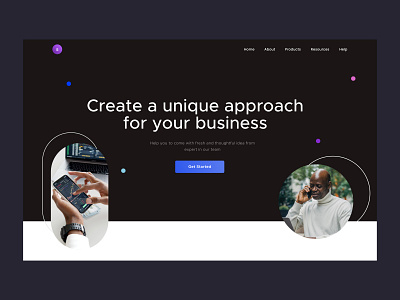 Explration of business landing page big font business eye catching headline hero homepage landing page modern professional section ui ui design web design