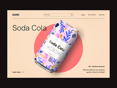 #ExplorationUI - Beverage Product Landing Page branding business creative drinks e commerce fast food food food drinks landing page minimal mockup product shop soft drinks web design