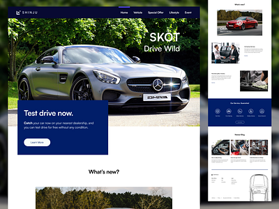 #ExploreUI - Car Dealership Website Design automotive autoshow blue car clean dealership minimal modern motor showroom ui web design website website page