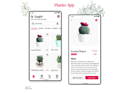 Plants app Design design mobileapp uidesign plants app ui uidesign ux uxdesign