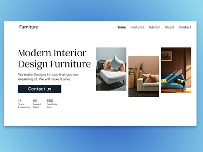 Simplistic modern interior website design