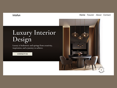 Interior Design website Design design graphic design home page homepage design interior website landing page design ui