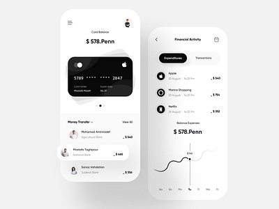 Concept Black and White App payment app branding daily ui design designer figmadesign interface minimal mobile ui page payment app uiux userinterface userxperience uxdesign uxui