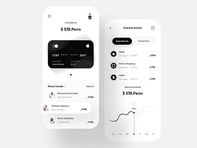 Concept Black and White App payment