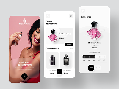 Perfume Shop App Design app app design clean daily ui designer interface life minimal mobile mobile app mobile ui perfume product design rondesign shoping store ui ux womens