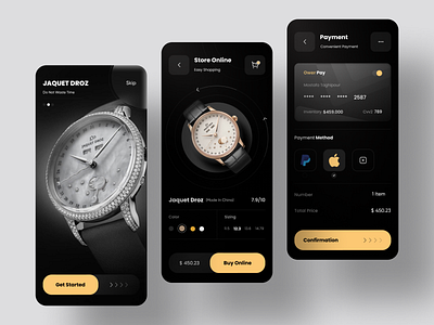 Watch Shop App add to cart clean daily ui design designer ecommerce app fashion graphic design illustration interface minimal minimalist mobile ui shoping app store ux watch app