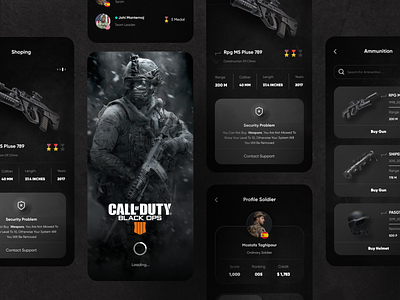 Gaming Mobile Design app clean daily ui design designer game games gun interface military minimal mobile mobile ui profile ui ux