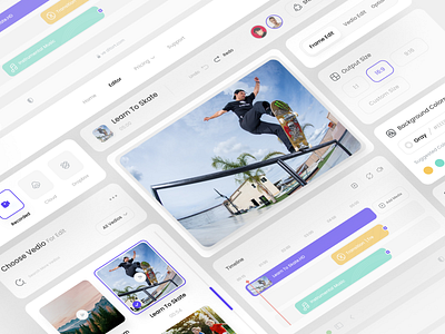 vedio editor components buttons clean component daily ui dashboard design design system designer edit editor interface menu minimal mobile ui navigation selects ui ux vedio web