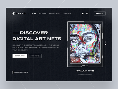 Nft landing page branding clean crypto currency daily ui design designer graphic design icon interface landing page minimal mobile ui nft typography ui ux web website