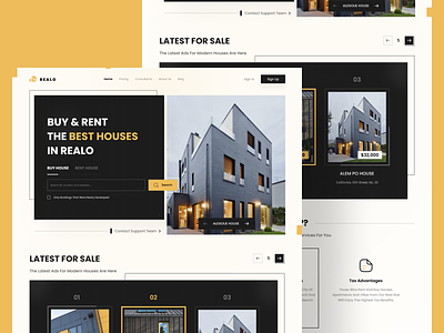 Real Estate Homepage building clean daily ui design designer graphic design home house interface landing page minimal minimalist mobile ui property real estate residence typography ui ux web design