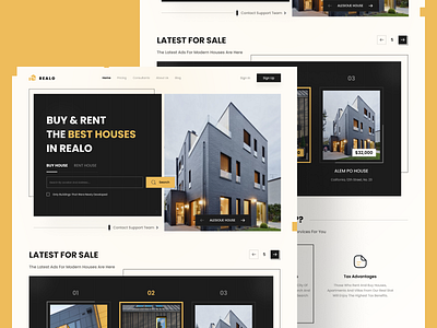 Real Estate Homepage building clean daily ui design designer graphic design home house interface landing page minimal minimalist mobile ui property real estate residence typography ui ux web design