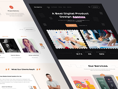 Digital Agency Landing Page agency business clean company company profile daily ui design designer digital interface marketing minimal mobile ui portfolio startup uilanding page ux web web design website