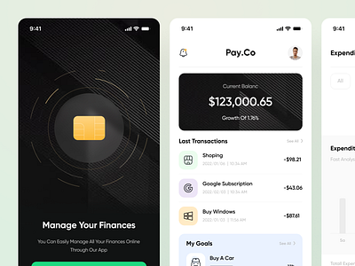 Finance app by Mostafa_taghipour.uix on Dribbble