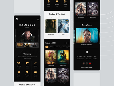 Movie landing page (mobile version) cinema dashboard clean daily ui design designer interface landing page minimal mobile mobile ui mobile version movie movies netflix product design responsive typography ui ux web