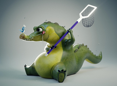 Crocodile character design cinema 4d illustration redshift3d zbrush