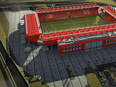 Jahn Regensburg Stadion 3D Visualisierung Topview 3d architecture visualization cinema 4d football illustration redshift3d regensburg stadium