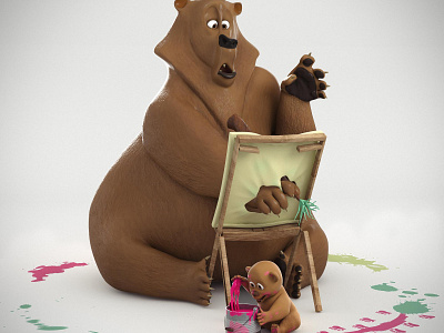 Bears 3d character design cinema 4d illustration redshift3d zbrush