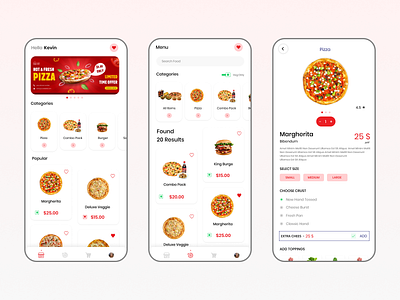GetPizza design food app foodie mobile app mobile design mobile ui pizza pizza box pizza menu pizzaapp pizzaui typography ui ux