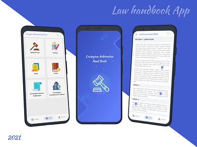 Law Handbook Mobile App Design branding law mobile app ui ux