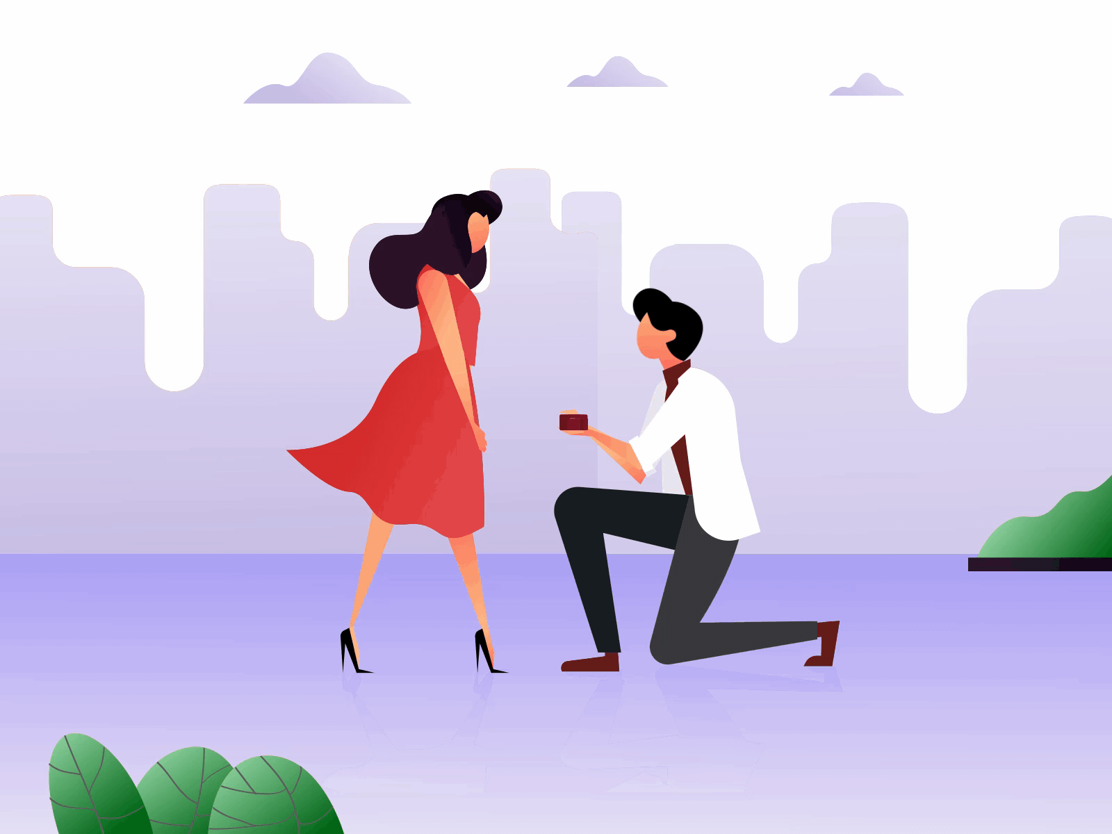 Propose Animation 2d animation animated gif animation boy propose a girl illustration love minimal propose day relationship valentine day vector