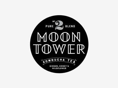 Moon Tower Kombucha packaging